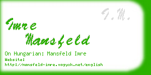 imre mansfeld business card